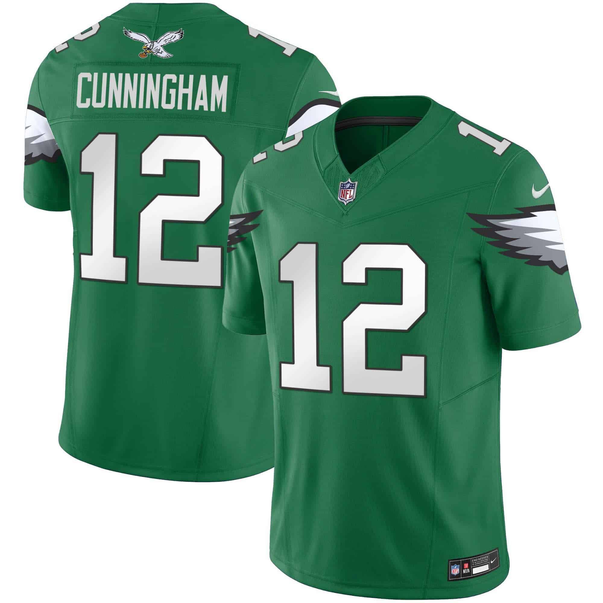 Men Philadelphia Eagles 12 Cunningham Green 2024 Nike Vapor Limited NFL Jersey